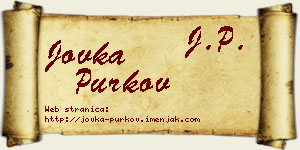 Jovka Purkov vizit kartica